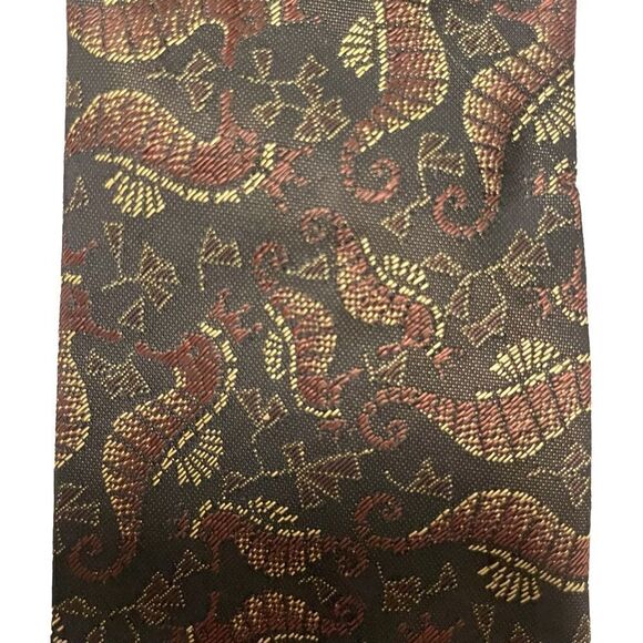 Vintage Silk Seahorse Pattern Tie - Picture 2 of 3